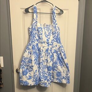 A New Day Blue and White Floral Midi Dress